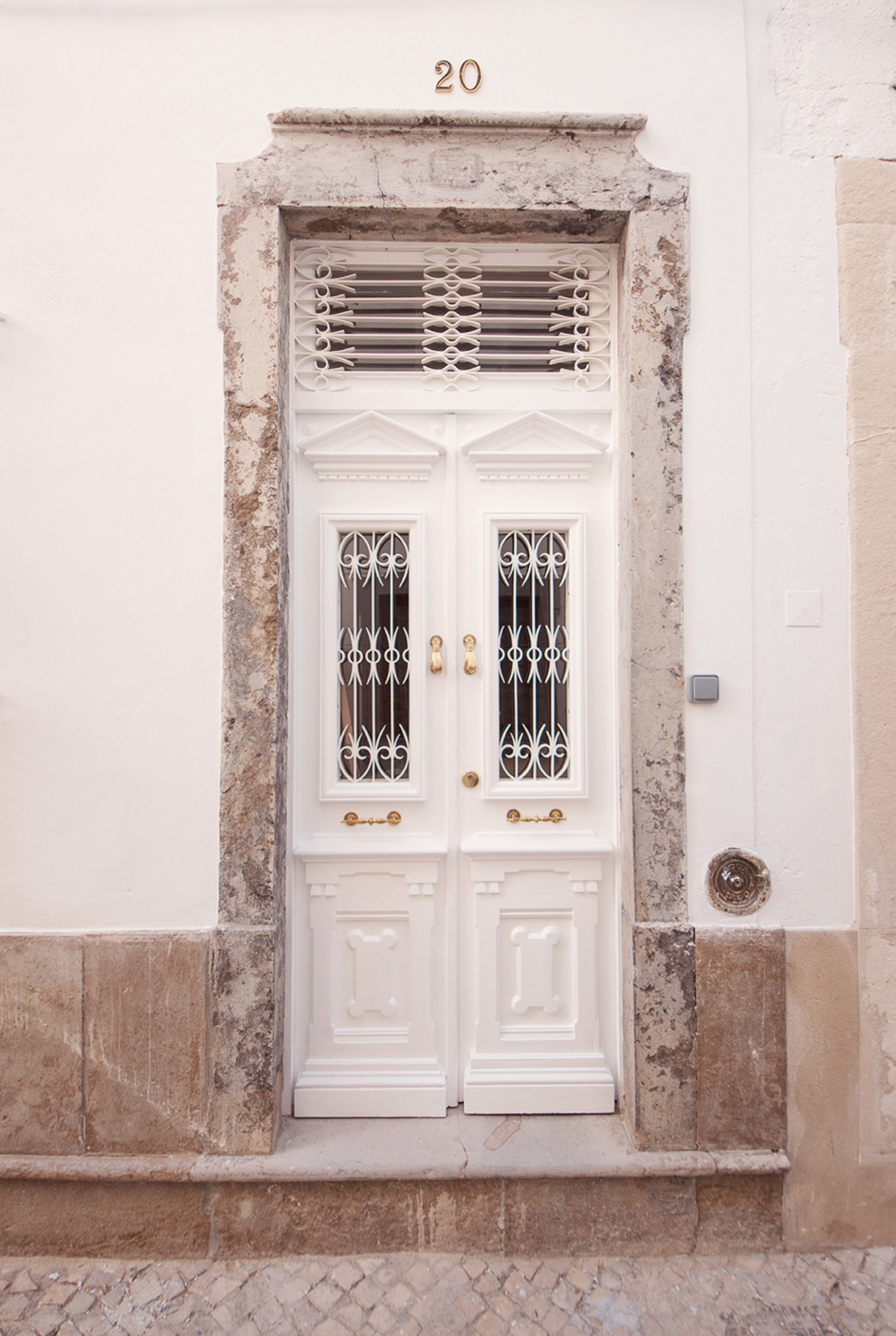 Restored pine door side entrance